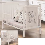 Łóżeczko dziecięce 2w1 z naturalnego drewna bukowego | Bello4Baby