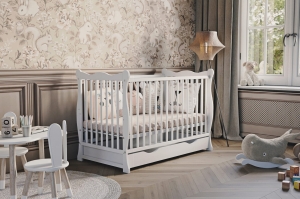 Julia z szufladą - łóżeczko drewniane dla dzieci