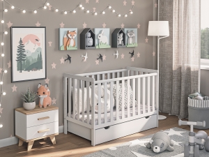 Łóżeczko dziecięce 60x120 z dużą szufladą na pościel