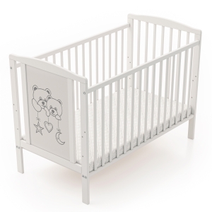 Łóżeczko dziecięce 60x120 z materacem i motywem misiów