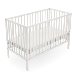 Białe łóżeczko dziecięce z drewna bukowego klasyczne