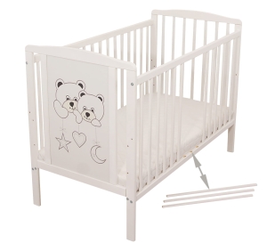 Łóżeczko dziecięce 60x120 z trzema wyjmowanymi szczeblami