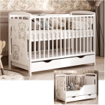 Łóżeczko dziecięce z szufladą i barierką Ted 60x120 cm 