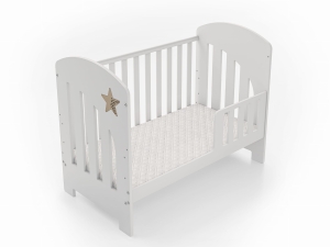 Łóżeczko które łatwo przekształca się w tapczanik dla większego dziecka