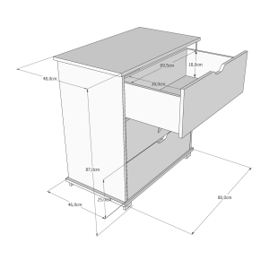 Schemat i rozmiary komody z przewijakiem