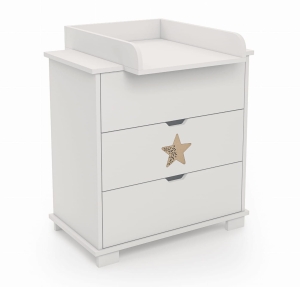Komoda dziecięca biała z trzema szufladami i przewijakiem