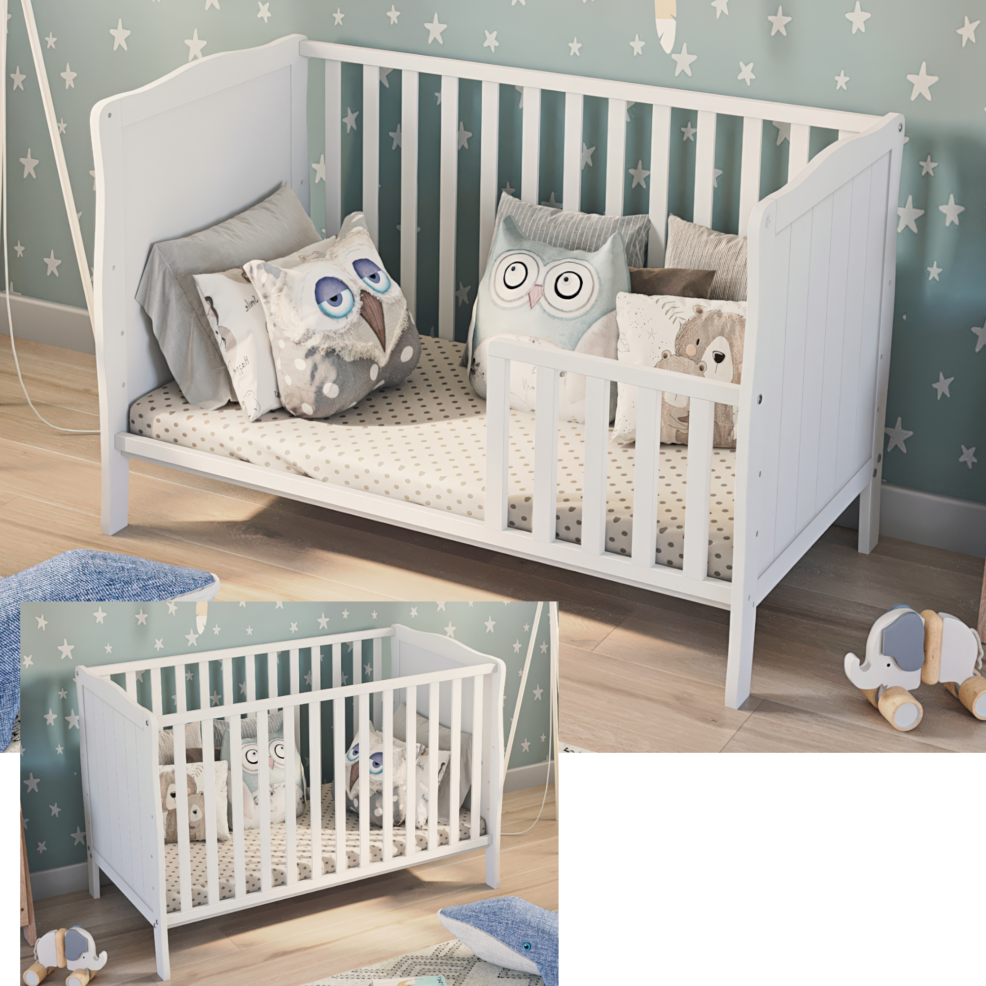 Sposób w jaki przekształca się łóżeczko w tapczanik